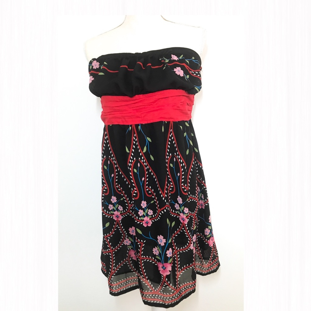 Strapless floral dress, size Large